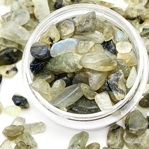 ラブラドライト 小さめ Labradorite  灰曹長石（かいそうちょうせき）宝言葉付き 天然石 細石 さざれ石 パワーストーン お守り ヒーリング レジン 封入 デコ パーツ 【森の雑貨屋さん】 