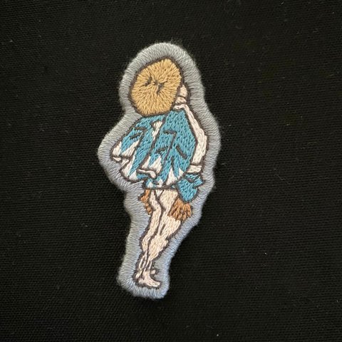 葛飾北斎　刺繍　ブローチ（北斎漫画②）