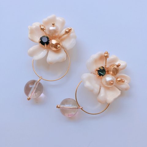 flower×clear beads