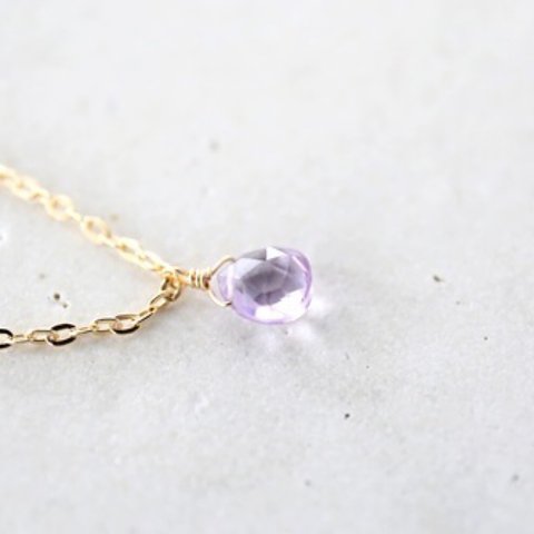 14KGF　pinkamethyst necklace [nc1199]