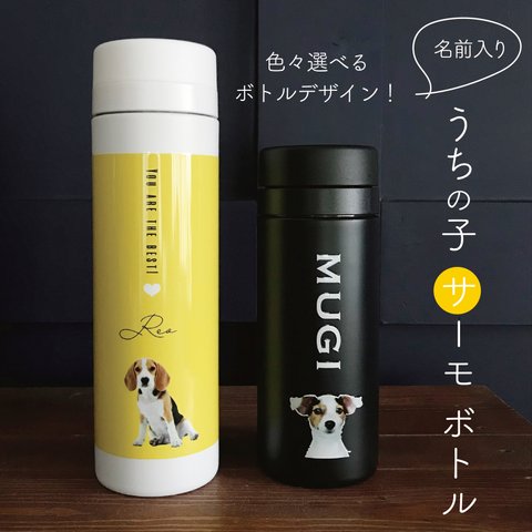 【送料無料】オリジナル ☆ サーモボトル　うちの子　猫　犬　水筒　ペット　マイボトル