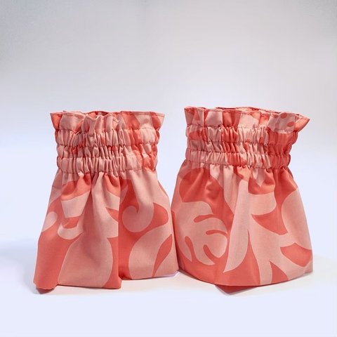 パウスカート風✴︎ハワイアン袖カバー　サーモンピンク