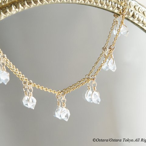 【14KGF Choker Necklace】-Gemstone,Dream Crystal, NY Herkimerdiamond-