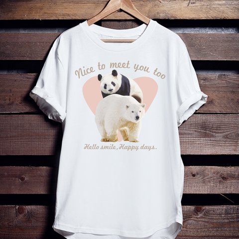 アニマルTシャツ「Nice to meet you too」