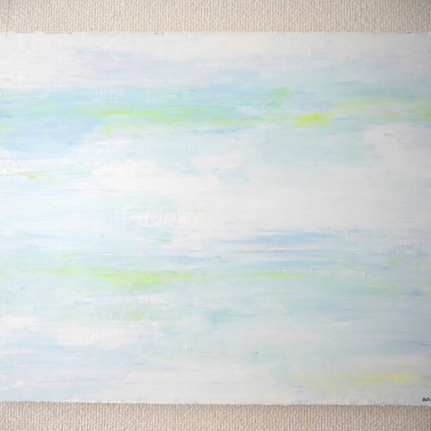 BLUE-A// モダンアート　絵画　アクリル 絵の具　インテリア　キャンバス　水色　ブルー　