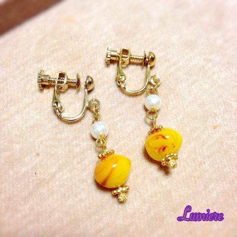 再販♡Autumn series*つやころマーブルピアス♡