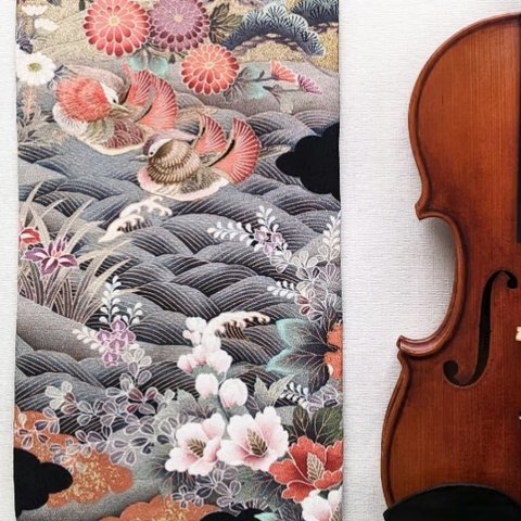 鴛鴦 /silk violin blanket/ 長方形 バイオリンケース中敷きマット