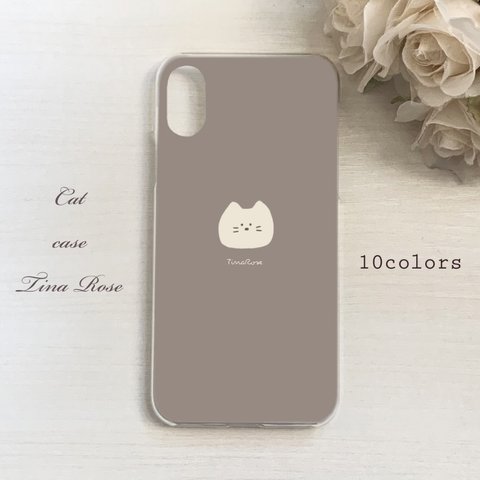 ［全機種対応] 猫のスマホケースmocomoco.⑅* TinaRose (iPhoneケース/Xperiaケース/Androidケース/AQUOSケース/Galaxyケース/ねこ/かわいい/シンプル