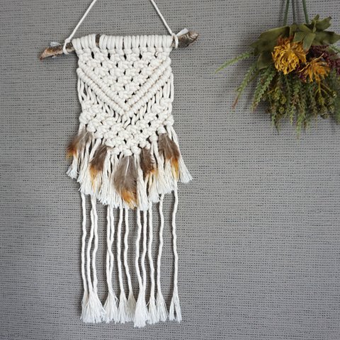 macrame tapestry "Feather" マクラメタペストリー