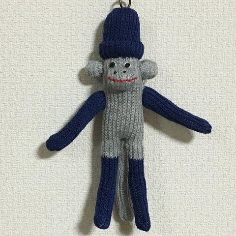 ミニミニ⋆ソックモンキーのキーホルダー(Navy)