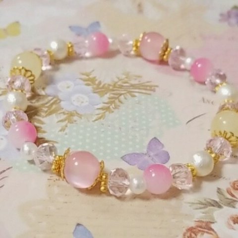 ゆめかわいいプリンセス系♡キラキラブレスレット