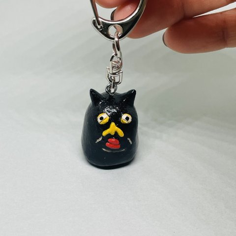 黒猫ちゃん　オーブン粘土で出来たキーホルダー