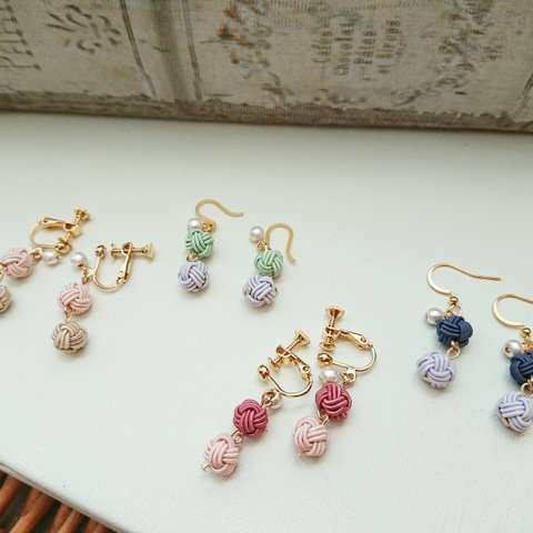 コロコロあわじ玉♪パールつきピアス&イヤリング