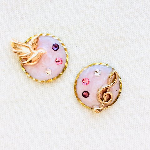 鳥の唄 ピアス/イヤリング（ﾋﾟﾝｸ）