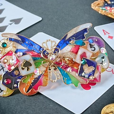 魅惑のイカサマ師の蝶バレッタ.（hair ornaments of Casino butterfly〜Charming gambler〜）.