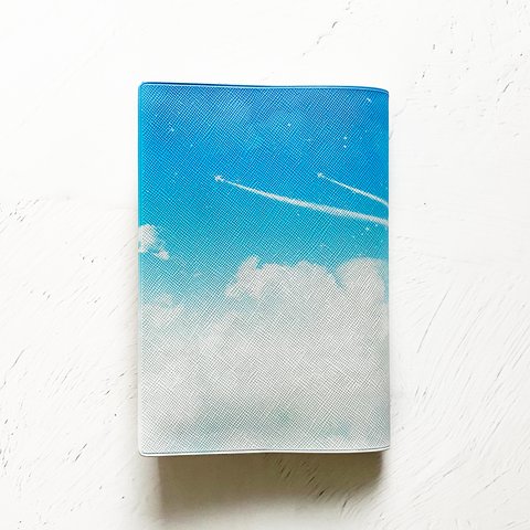 飛行機雲 ブックカバー・手帳カバー（A6）ほぼ日手帳カバー 文庫本 青空