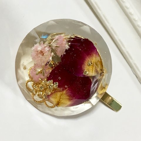 水中花 薔薇 ポニーフック レジン