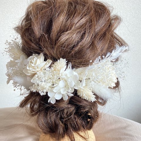 結婚式/成人式/卒業式など ドライフラワー髪飾り 振袖ヘア 袴ヘア ヘアアクセ