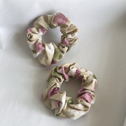 着物　シュシュ　パステル☆和柄　Scrunchie for kimono Japanese pattern and pastel colors