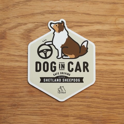 【シェットランド・シープドッグ】DOG IN CAR マグネットステッカー