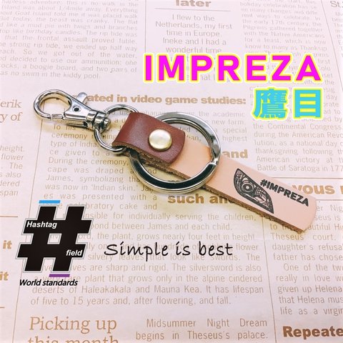 #IMPREZA 鷹目 本革ハンドメイド ヘッドライトキーホルダー インプレッサ スバル