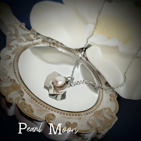 真珠の花　ネックレス　淡水パールネックレス　シルバーネックレス　パールネックレス
