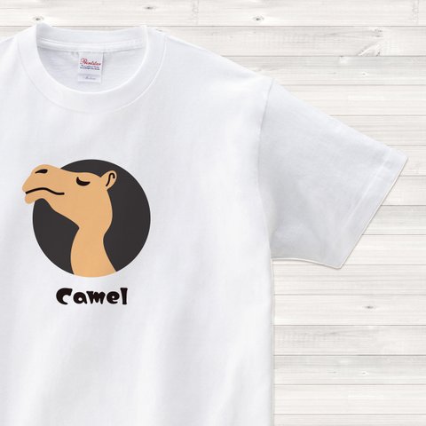 【送料込】ラクダ 白 Tシャツ 英語 カラー【受注生産】