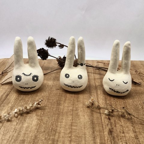 石粉粘土 「Rabbits o' lantern1」3組セット