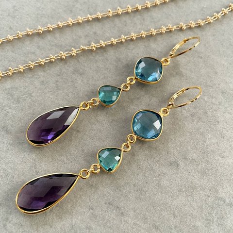 Blue・Blue・Amethystピアス