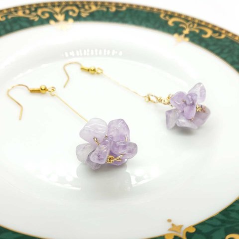 和菓子の紫陽花のピアス/イヤリング