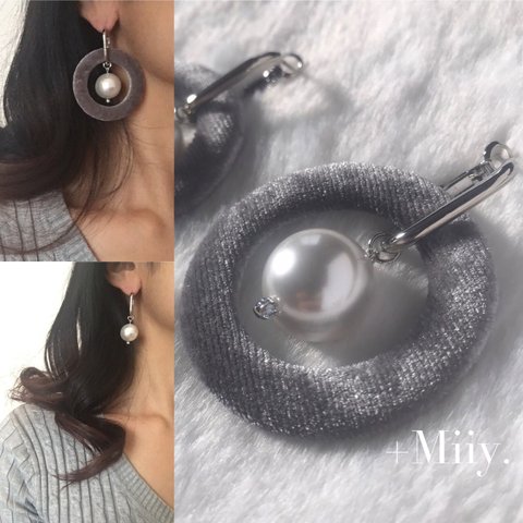 No.003 2way リングパール ピアス