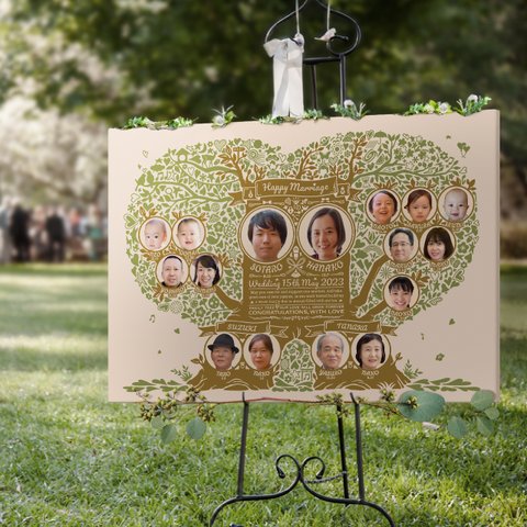 【50%OFF】木になった家系図 ポスター：ウェディング　｜ウェルカムボード 結婚式