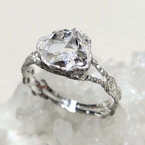 鉱物の表情＊herkimer 925 lace ring