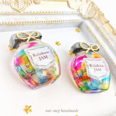 虹ジャムブローチ(Rainbow jam brooch/スイーツデコ/フェイクスイーツ/お菓子/食品サンプル/フェイクフード)