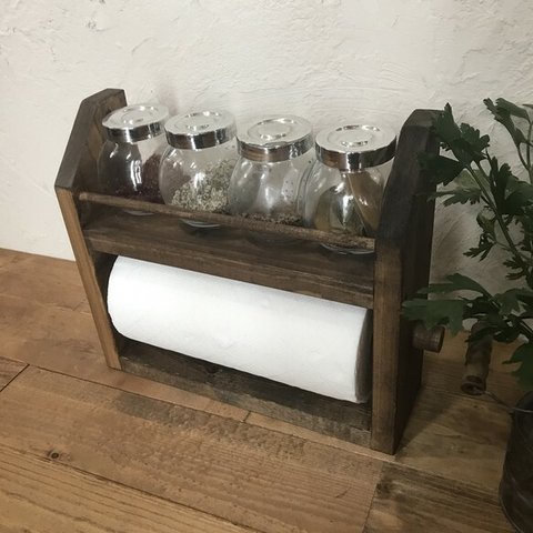 2段kitchen paper shelf DB キッチンペーパー スパイスラック