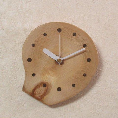 天然木【タモ輪切り】木製時計8（掛け時計）