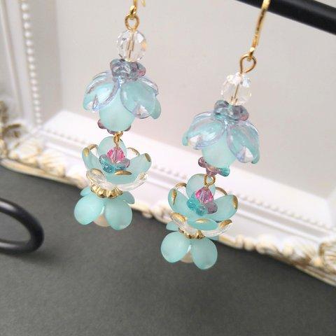 花くらげ　耳飾り　ピアス　イヤリング