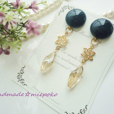 2way♡ピカソブルー&honeygold♡イヤリング