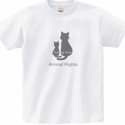 Animal Rights♡猫のシルエットTシャツ /名入れ、文字追加OK‗動物 アニマル