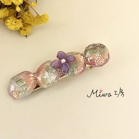 虹色のヘアクリップ　No.65