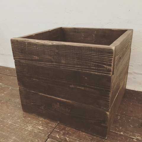 数量限定　M-BOX-PB　古材　収納　ボックス　植木鉢　プランターボックス　椅子　ベンチ　木箱　ウッドボックス