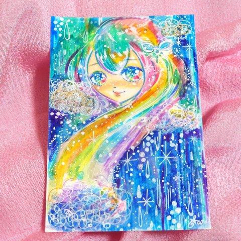 I saw a beautiful rainbow【原画イラスト】