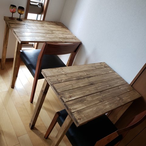 80✕54ジャコビーン　カフェテーブル　折り畳み式　　無垢材　