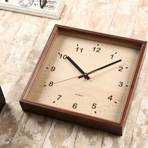 KATOMOKU muku square clock  km-38B