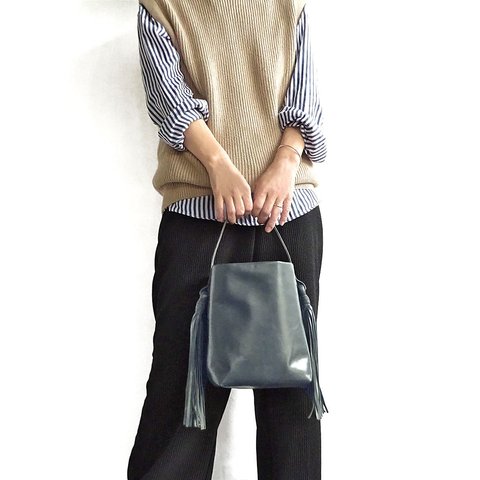 タッセルトートバッグ２WAY（gray）