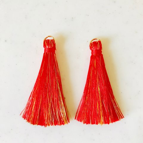 Red Gold 77mm Long Tassel