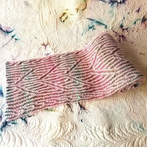 みらいスカーフ　ブリオッシュ編み
