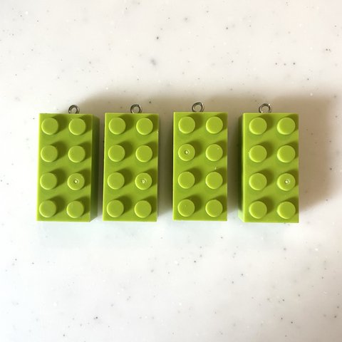 Yellow Green Rectangle Block Pendant Tops