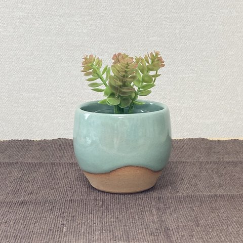レトロな翠色の鉢　〜観葉植物・多肉植物・苔盆栽など〜