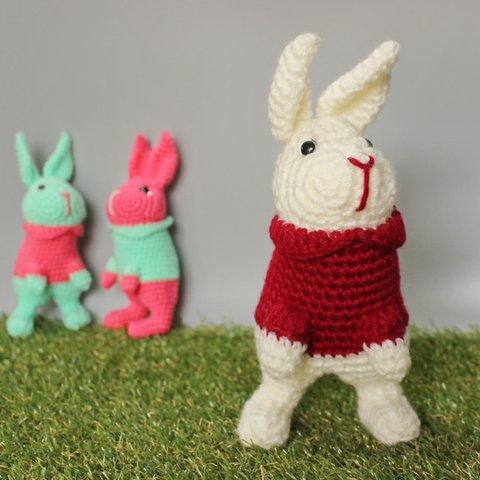 3月うさぎ あみぐるみ 編み図 March Hare amigrumi pattern 